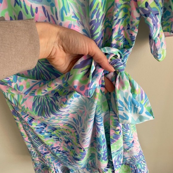 Lilly Pulitzer Darlah Stretch Dress - Blue/Green/Pink - Size 2 - Picture 8 of 13